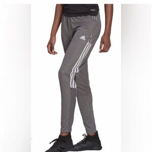 Adidas Women’s Tiro 23 League Training Pants Gray White Stripes NWT Small